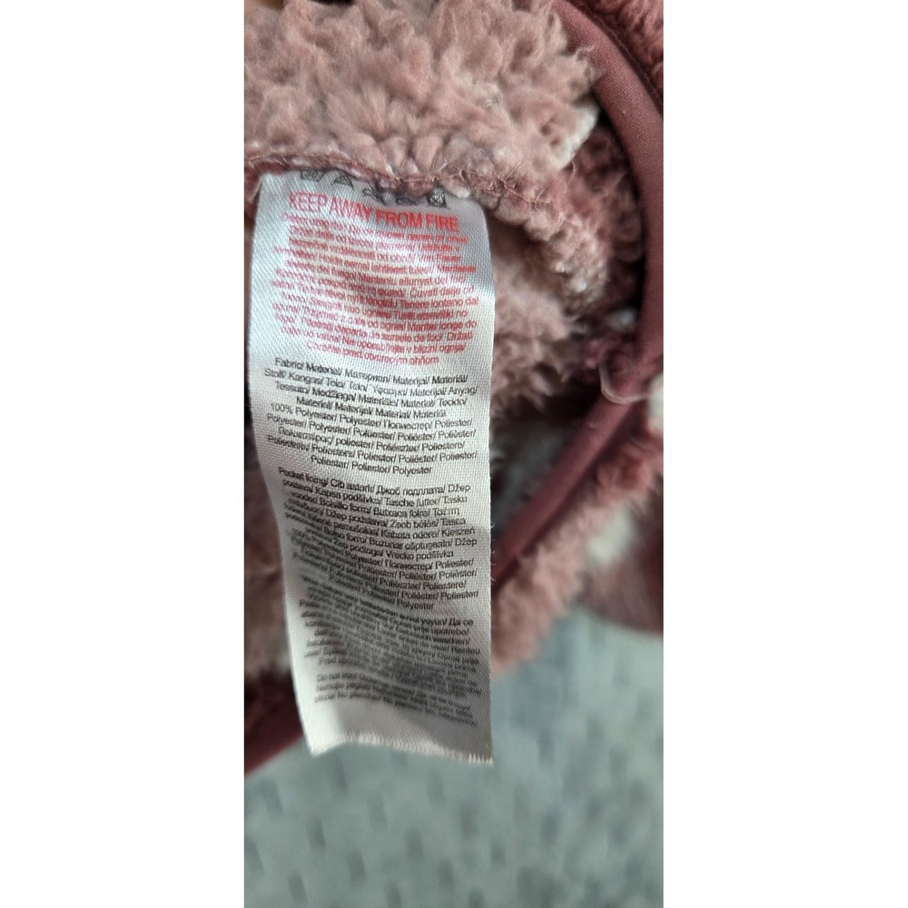 Disney Minnie Mouse Sherpa Fleece Sweater 1/4 Zip Mauve White size Large - Picture 6 of 9